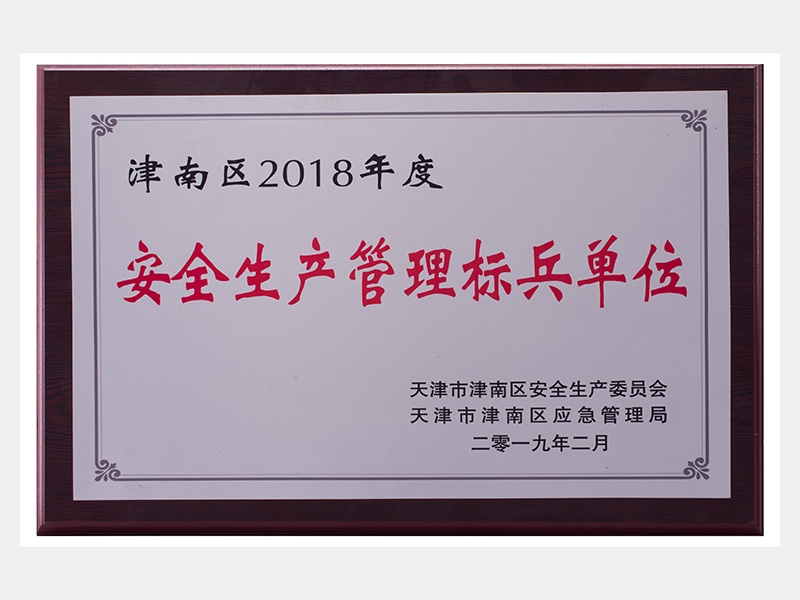 津南區(qū)2018年度安全生產(chǎn)管理標(biāo)兵單位